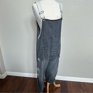 Yesno Overalls Cropped Denim Jumpsuit Distressed - Women S - Festival Y2K